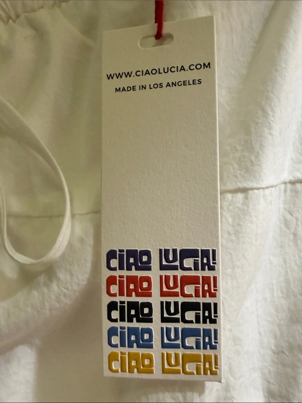 NWT Ciao Lucia Battista White Cinched Button-Front Ruffle White Cami Sz. M - Picture 2 of 5